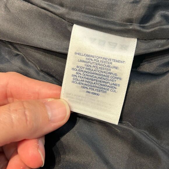 Lands' End Puffer Vest Womens Sz Small 6-8 Black White Houndstooth Check Zip Fro - Picture 6 of 8